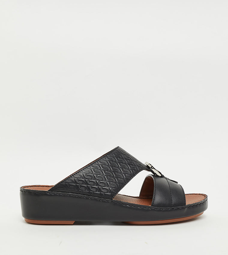 Aldo Textured Arabic Sandals - Black
