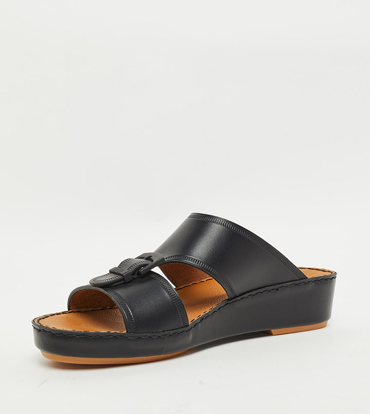 Aldo Leather Arabic Sandals Black alt 2