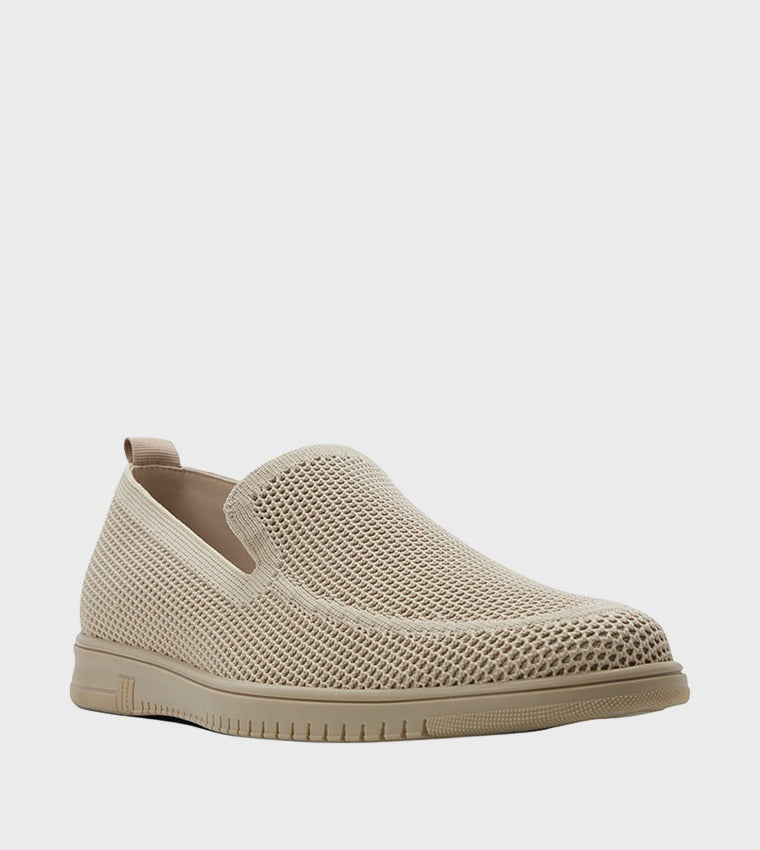 Aldo LUXTON Textured Round Toe Casual Slip-Ons Beige