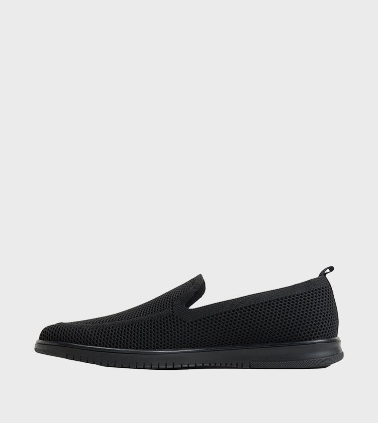 Aldo LUXTON Textured Round Toe Casual Slip-Ons Black