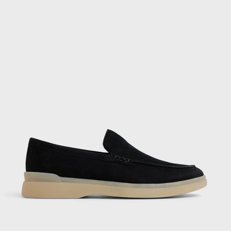 Aldo SHAYN Solid Slip-On Shoes Black Leather Casual Loafer
