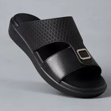 Max Textured Slip-On Sandals Black