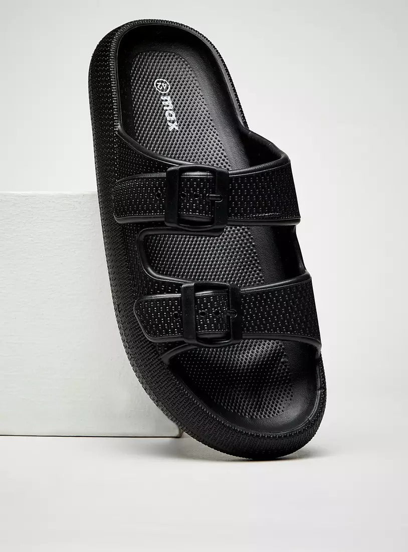 Max Dual Strap Slides for Men black