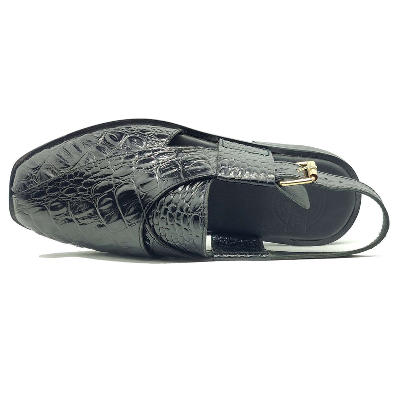 Handmade Calf Leather Chappal Black - Jango Mall