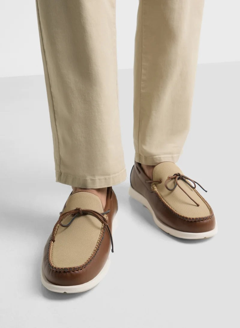 Robert Wood Casual Loafers  Brown/White