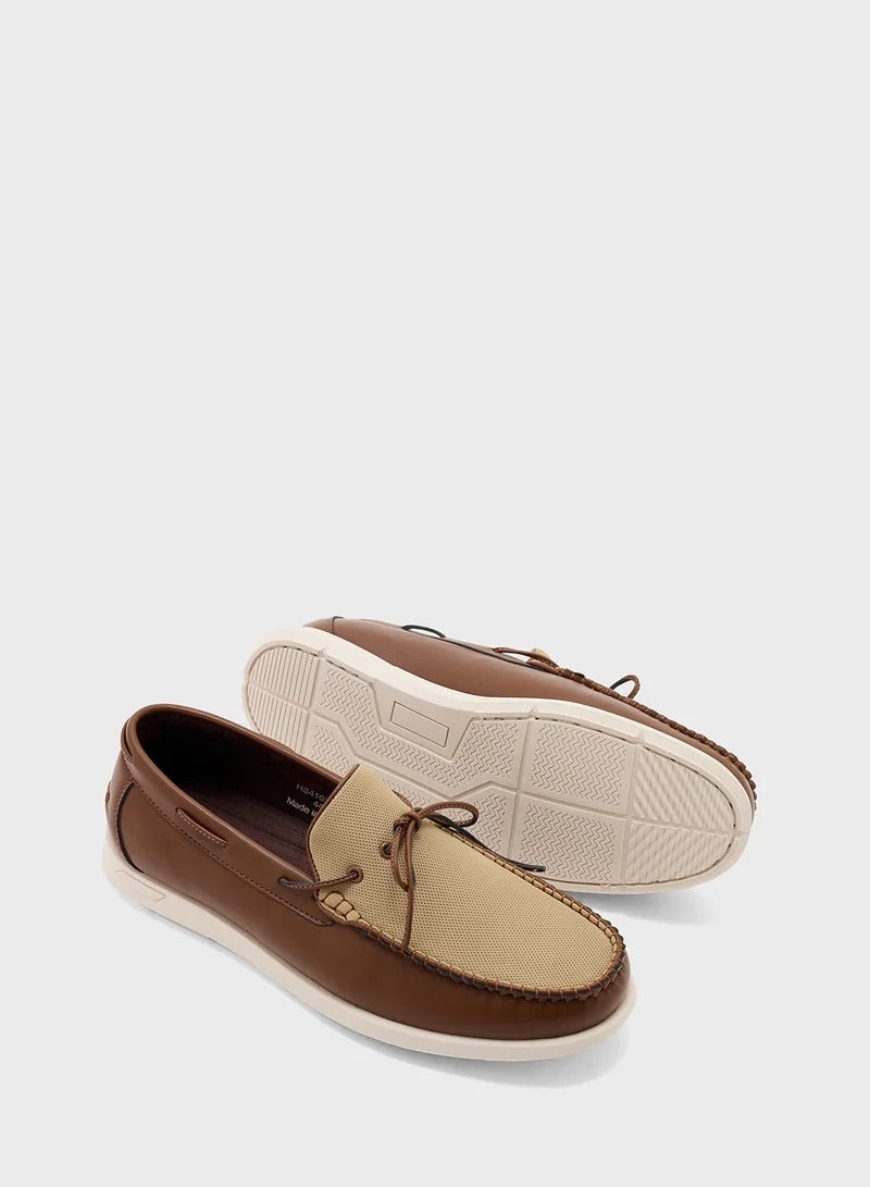 Robert Wood Casual Loafers  Brown/White