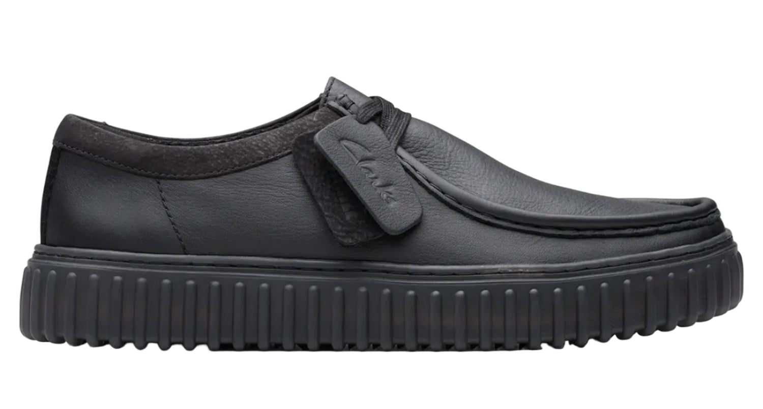 Clarks Mens Torhill Lo black Leather Shoe