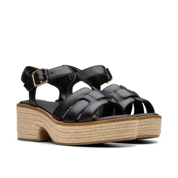 Clarks Coledale Strap Black Leather