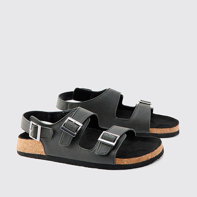 boohooMan Double Strap Black