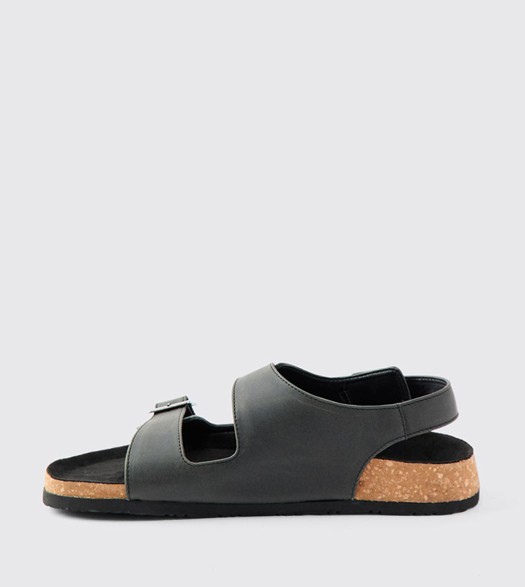 boohooMan Double Strap Black