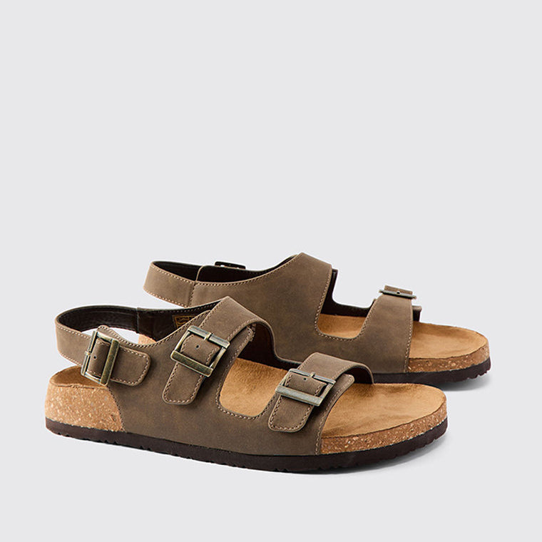 boohooMan Double Strap Brown