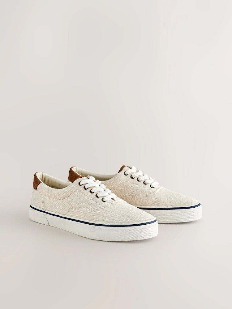 NEXT Canvas CVO Trainers Cream
