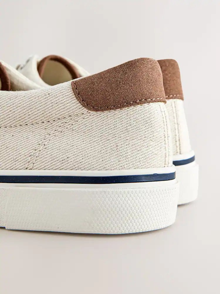 NEXT Canvas CVO Trainers Cream