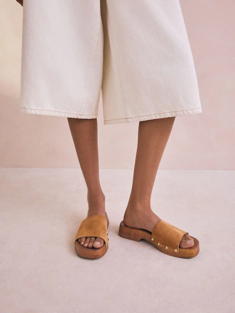 Next Studded Clog Mule Sandals for Women - Brown