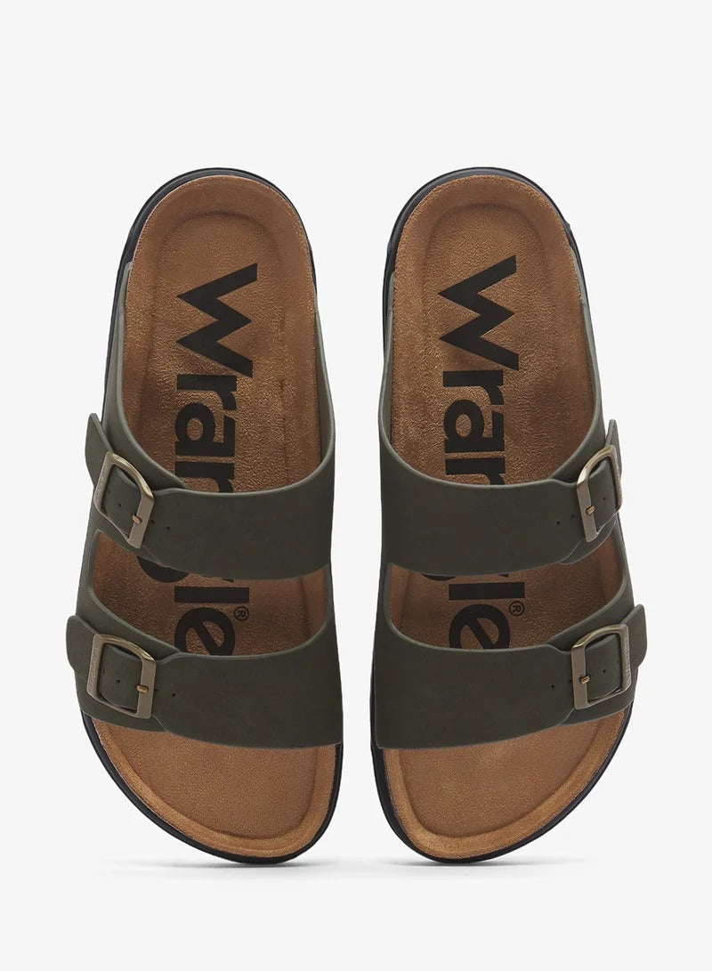 Wrangler Belville Flat Sandals Dark Olive