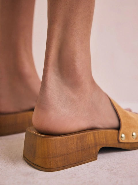 Next Studded Clog Mule Sandals for Women - Brown