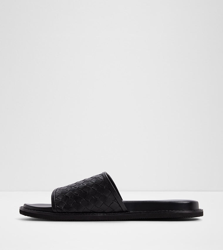 Aldo FONTI Basket Weave Strap Slides Black alt 2