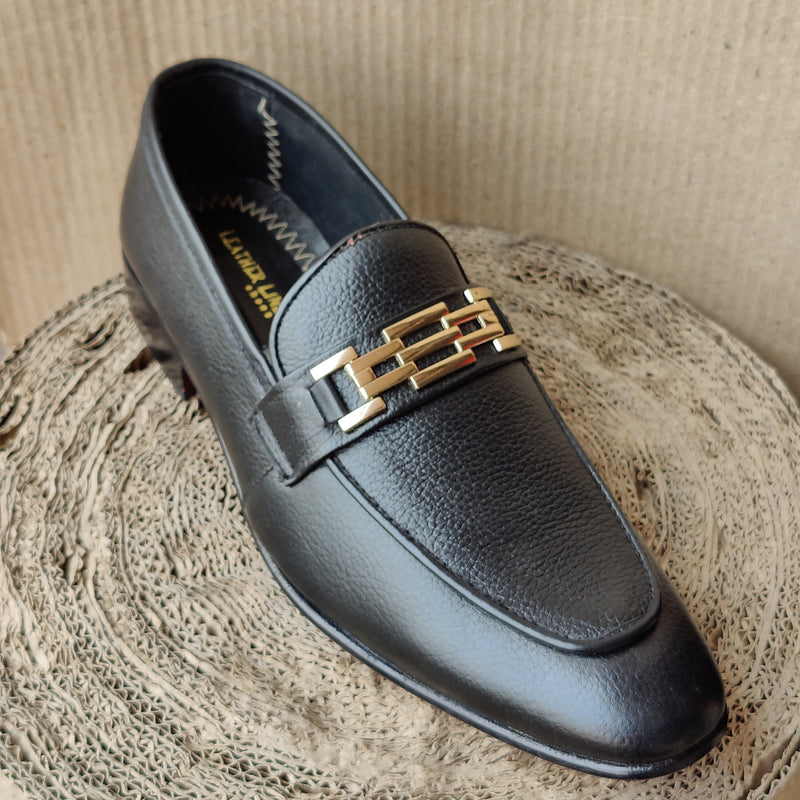 Black Golden Buckle Formal Shoe - Jango Mall