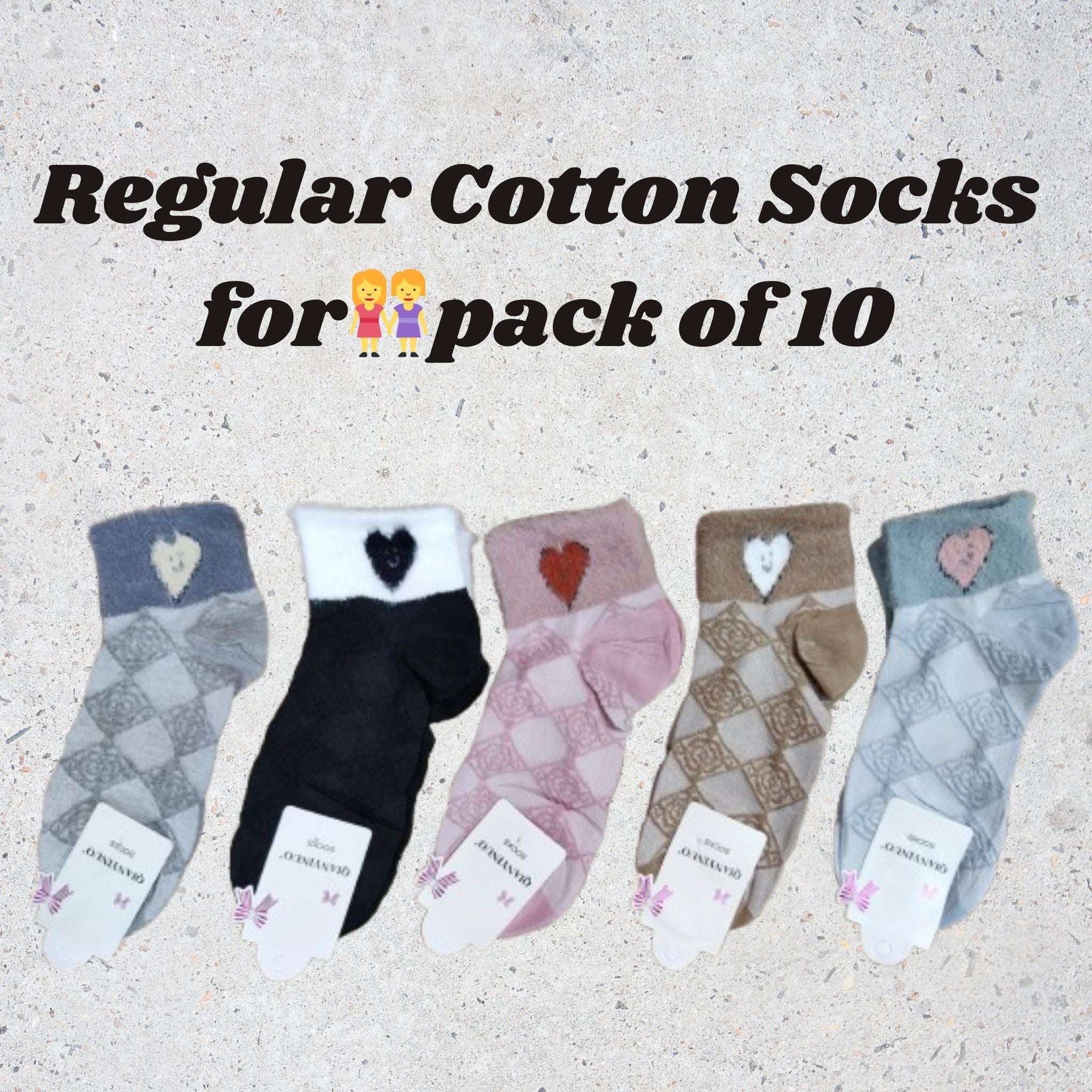 Regular Cotton Socks for Women Pack of 10 - Jango Mall