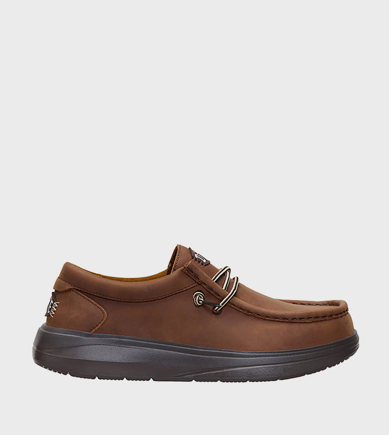 Hey Dude Wally COMF Grain Leather Shoes for Men