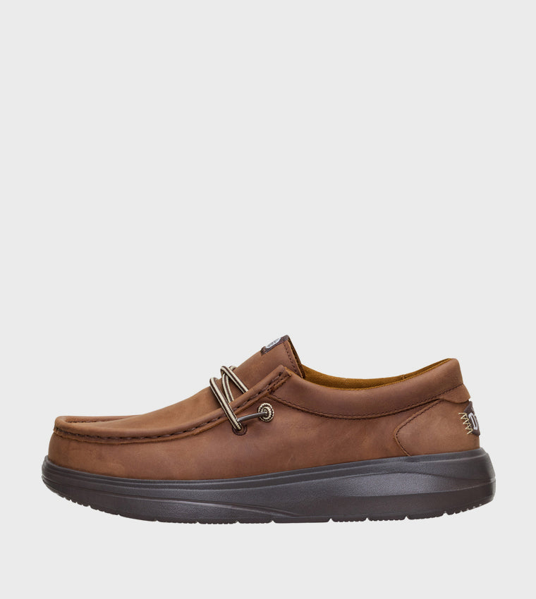 Hey Dude Wally COMF Grain Leather Shoes for Men