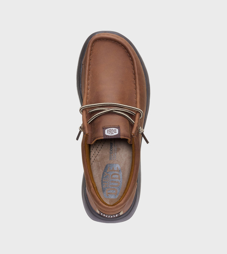 Hey Dude Wally COMF Grain Leather Shoes for Men