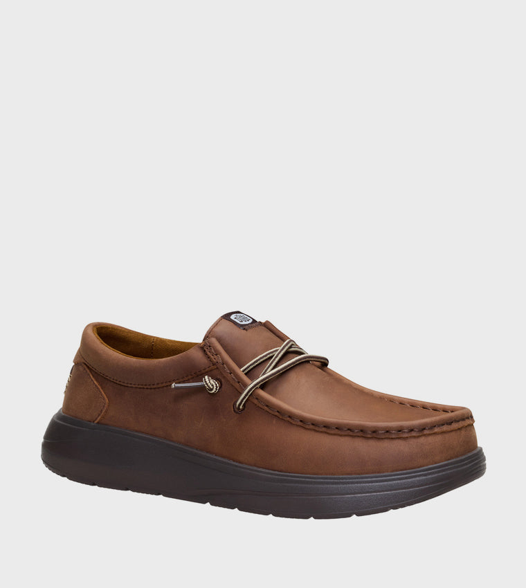 Hey Dude Wally COMF Grain Leather Shoes for Men