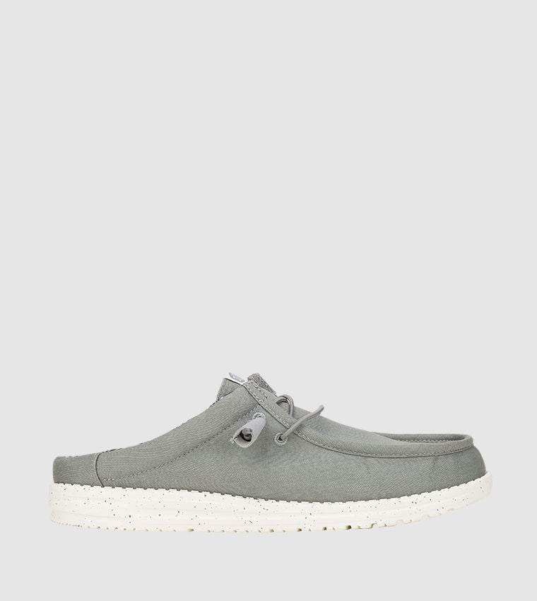 HEY DUDE WALLY Stretch Canvas Mule Shoes Grey