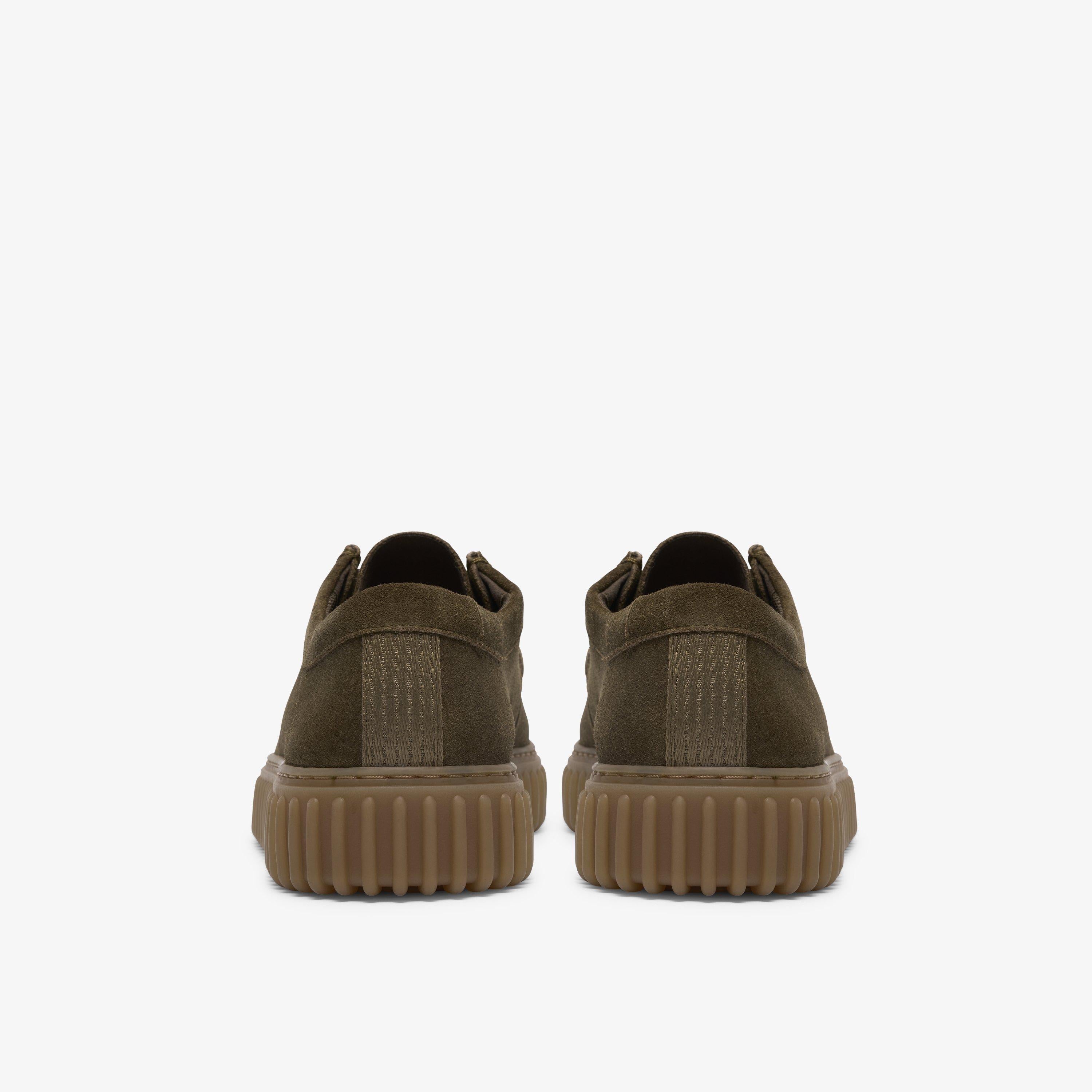Clarks Torhill Lo Olive Suede Lace Up Casual Shoes
