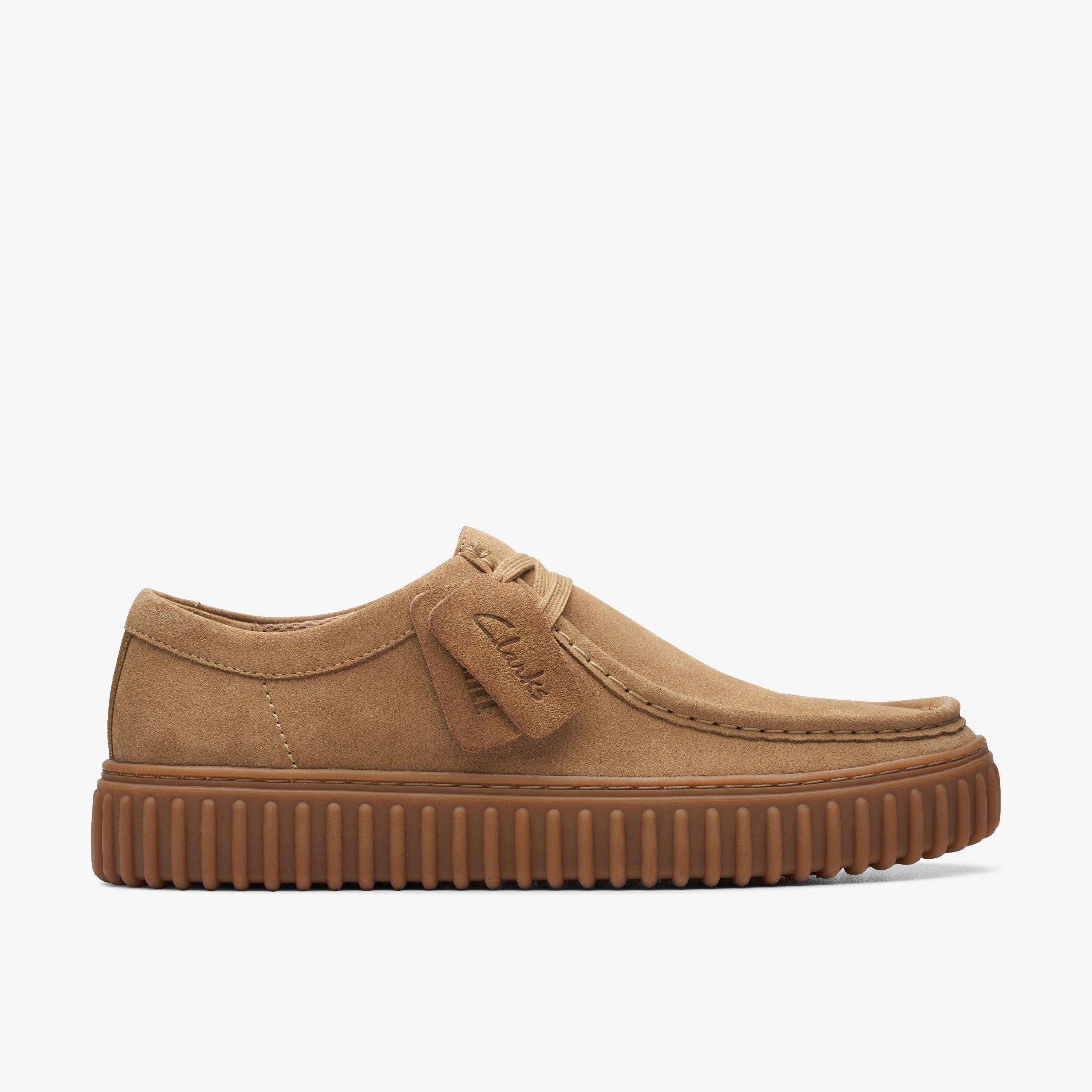 Clarks Torhill Lo Dark Sand Suede Lace Up Casual Shoes