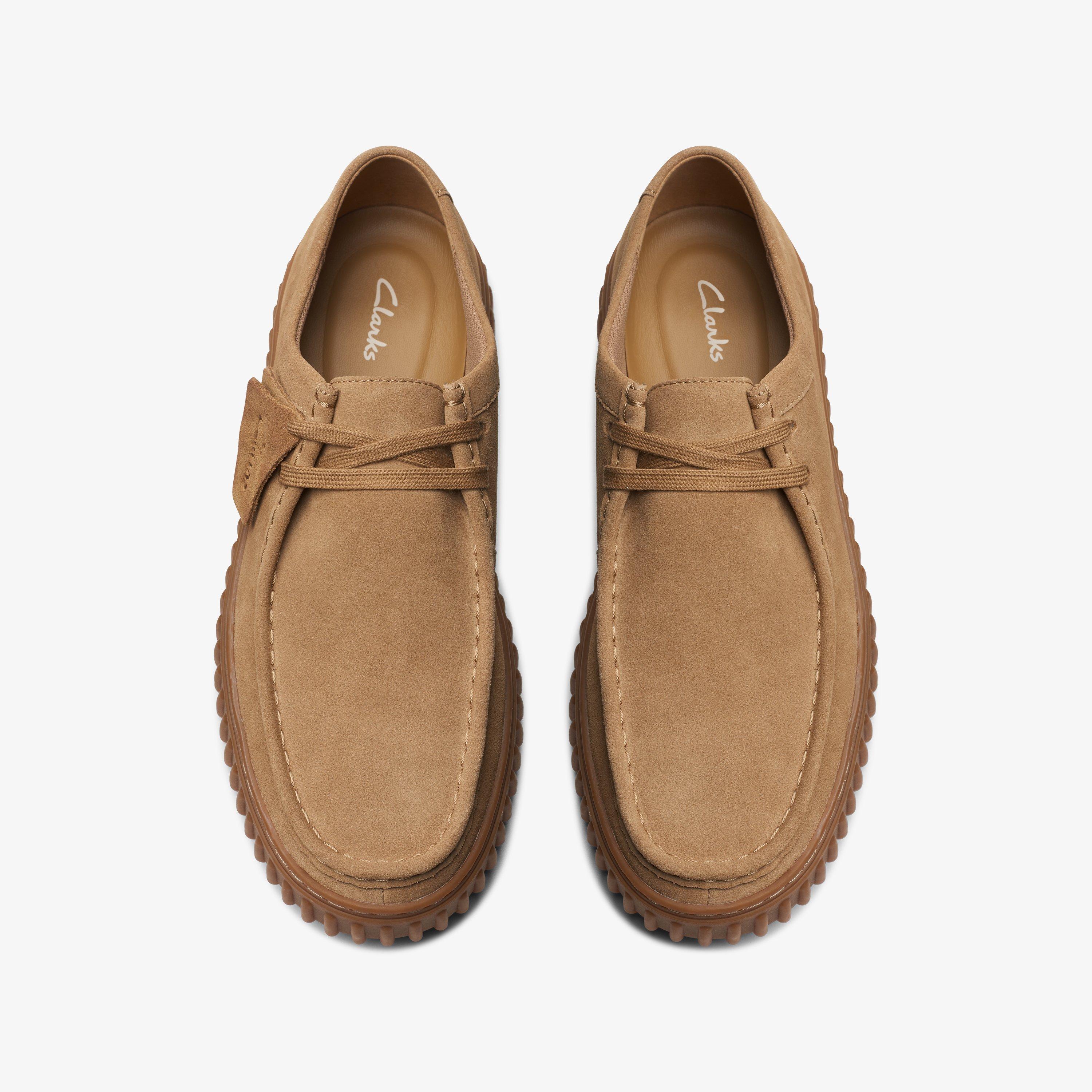 Clarks Torhill Lo Dark Sand Suede Lace Up Casual Shoes