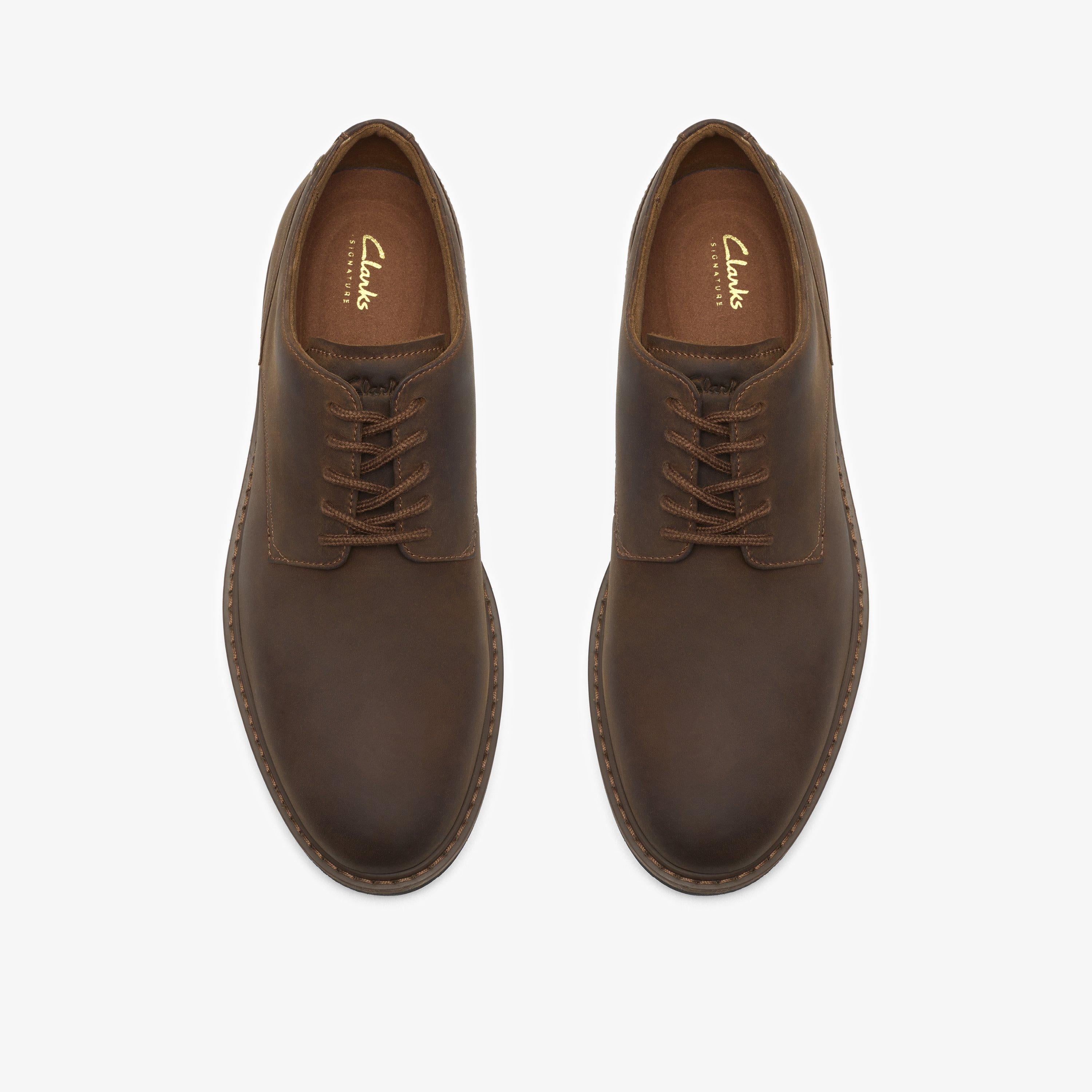 Clarks Newford Lace Beeswax Leather Derby Shoes