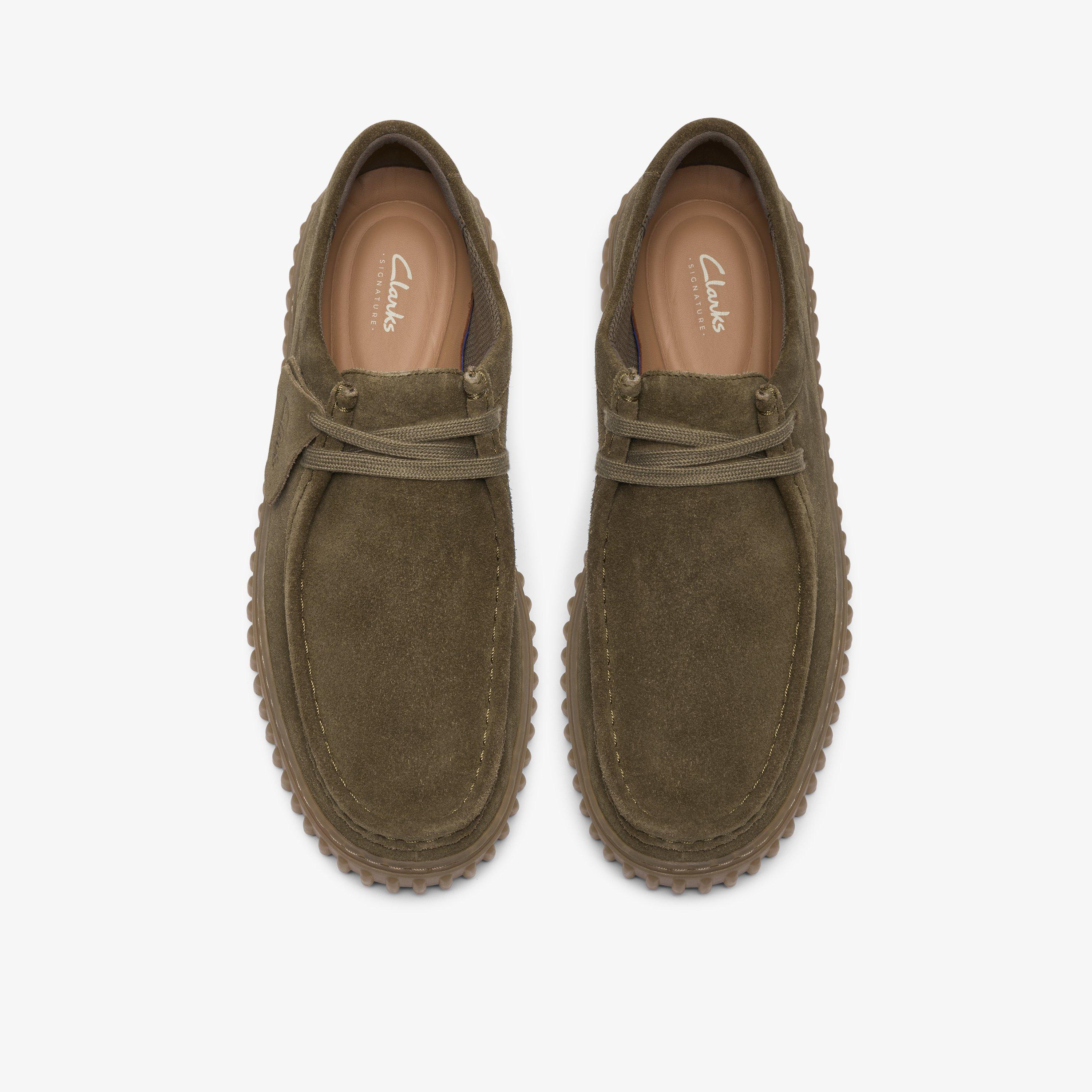 Clarks Torhill Lo Olive Suede Lace Up Casual Shoes