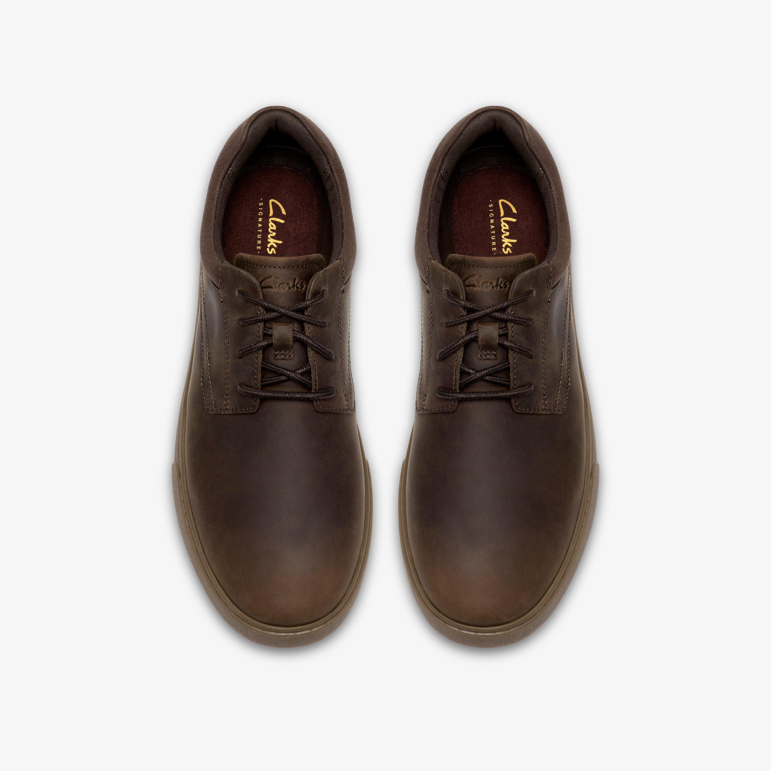 Clarks Lydford Lo Khaki Leather Lace Up Casual Shoes
