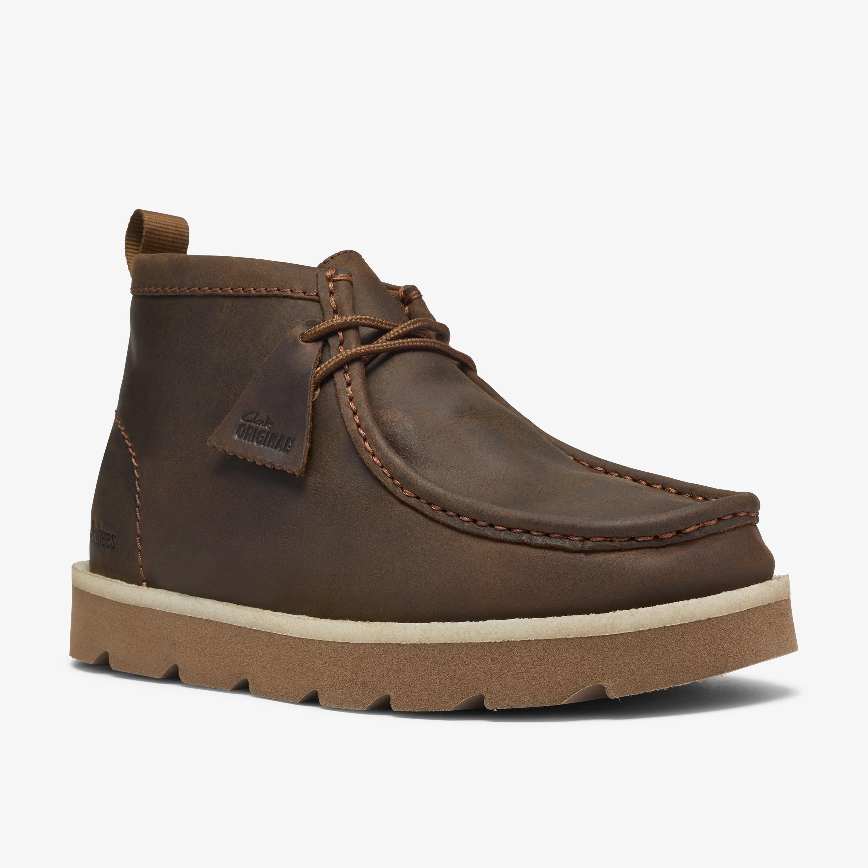 Clarks Originals Meare Walla Lace Waxy Leather Ankle Boots