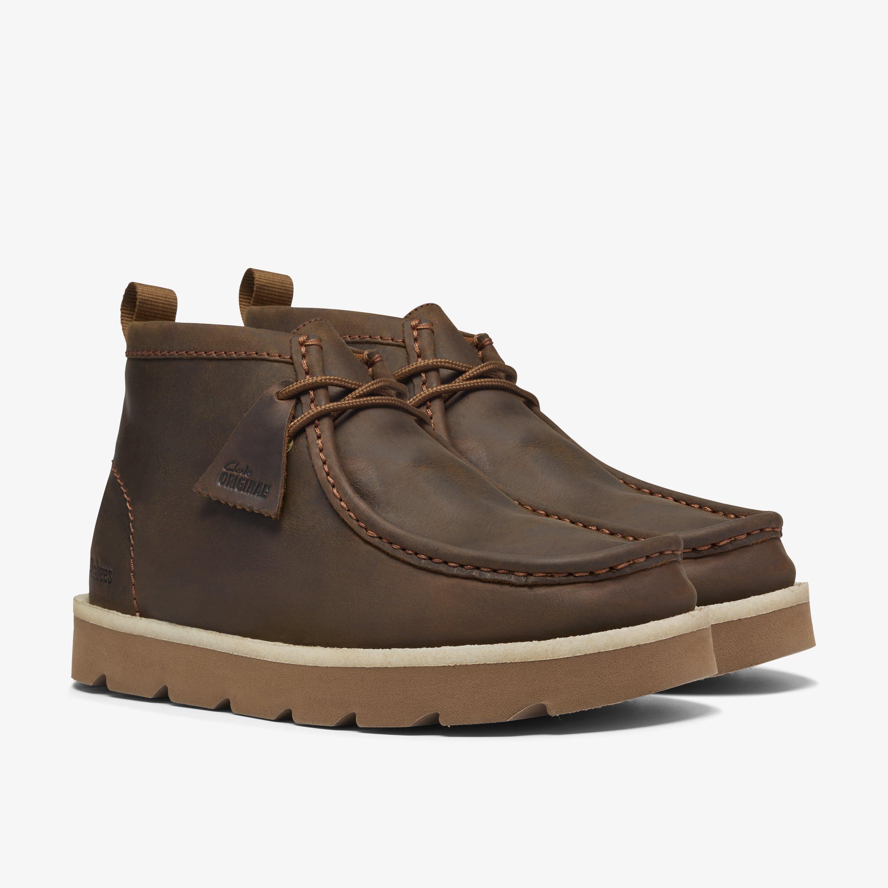 Clarks Originals Meare Walla Lace Waxy Leather Ankle Boots