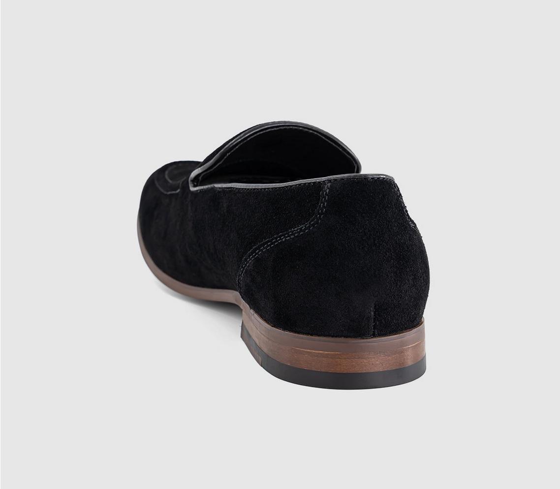 OFFICE Channing Men's Suede Loafers Black Suede