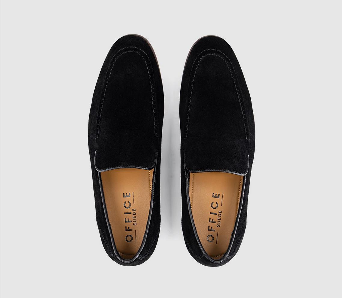 OFFICE Channing Men's Suede Loafers Black Suede
