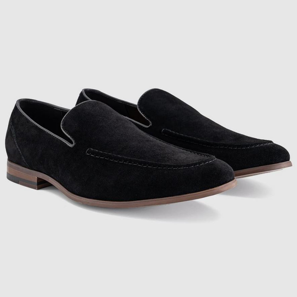 OFFICE Channing Men's Suede Loafers Black Suede