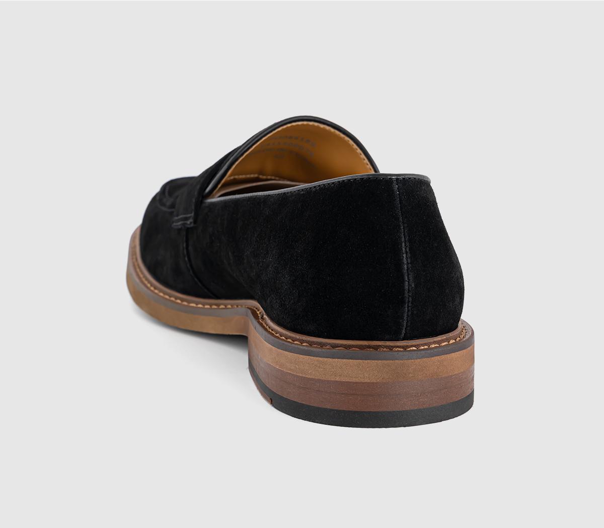 OFFICE Chance Men's Saddle Loafers Black Suede