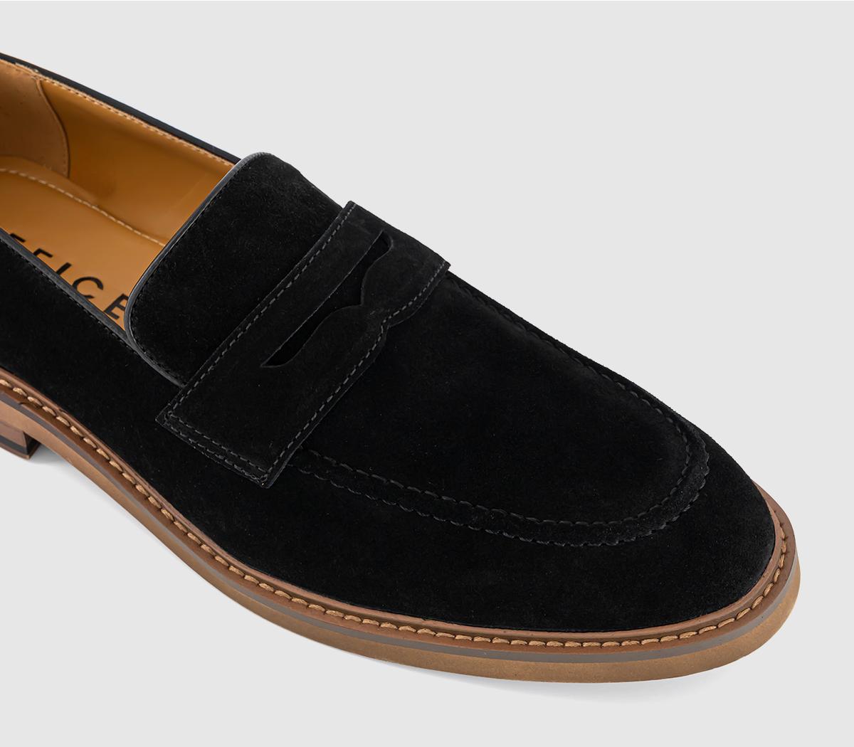OFFICE Chance Men's Saddle Loafers Black Suede