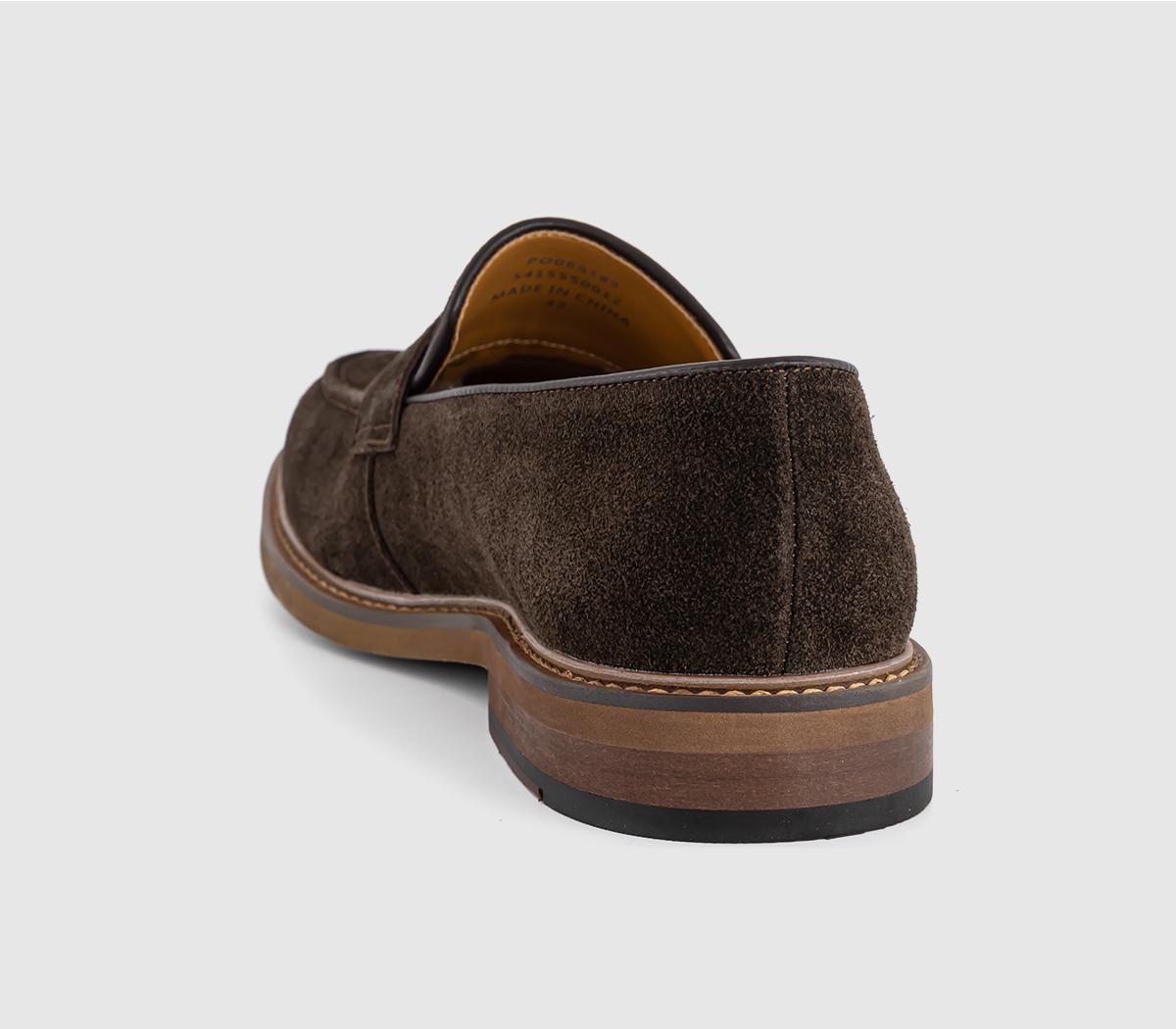 OFFICE Chance Men's Saddle Loafers Brown Suede