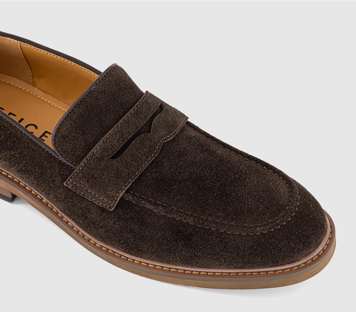 OFFICE Chance Men's Saddle Loafers Brown Suede