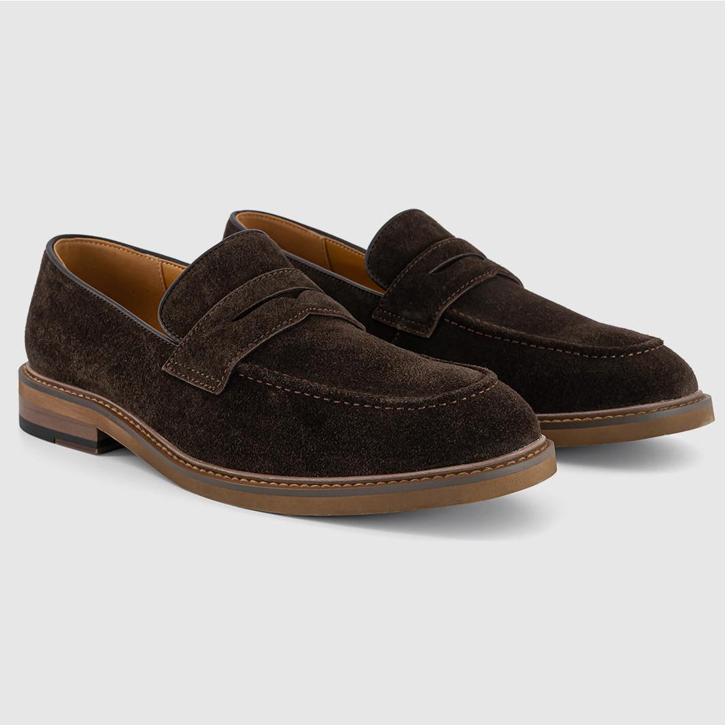 OFFICE Chance Men's Saddle Loafers Brown Suede