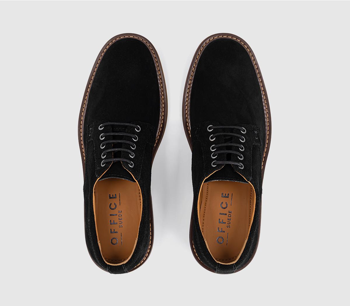 OFFICE Caledonian Men's Eyelet Derby Shoes Black Suede