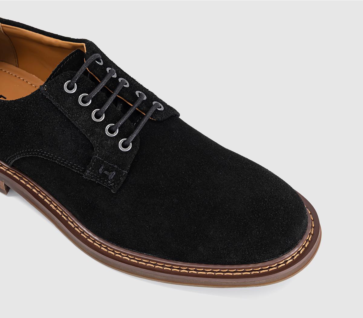 OFFICE Caledonian Men's Eyelet Derby Shoes Black Suede