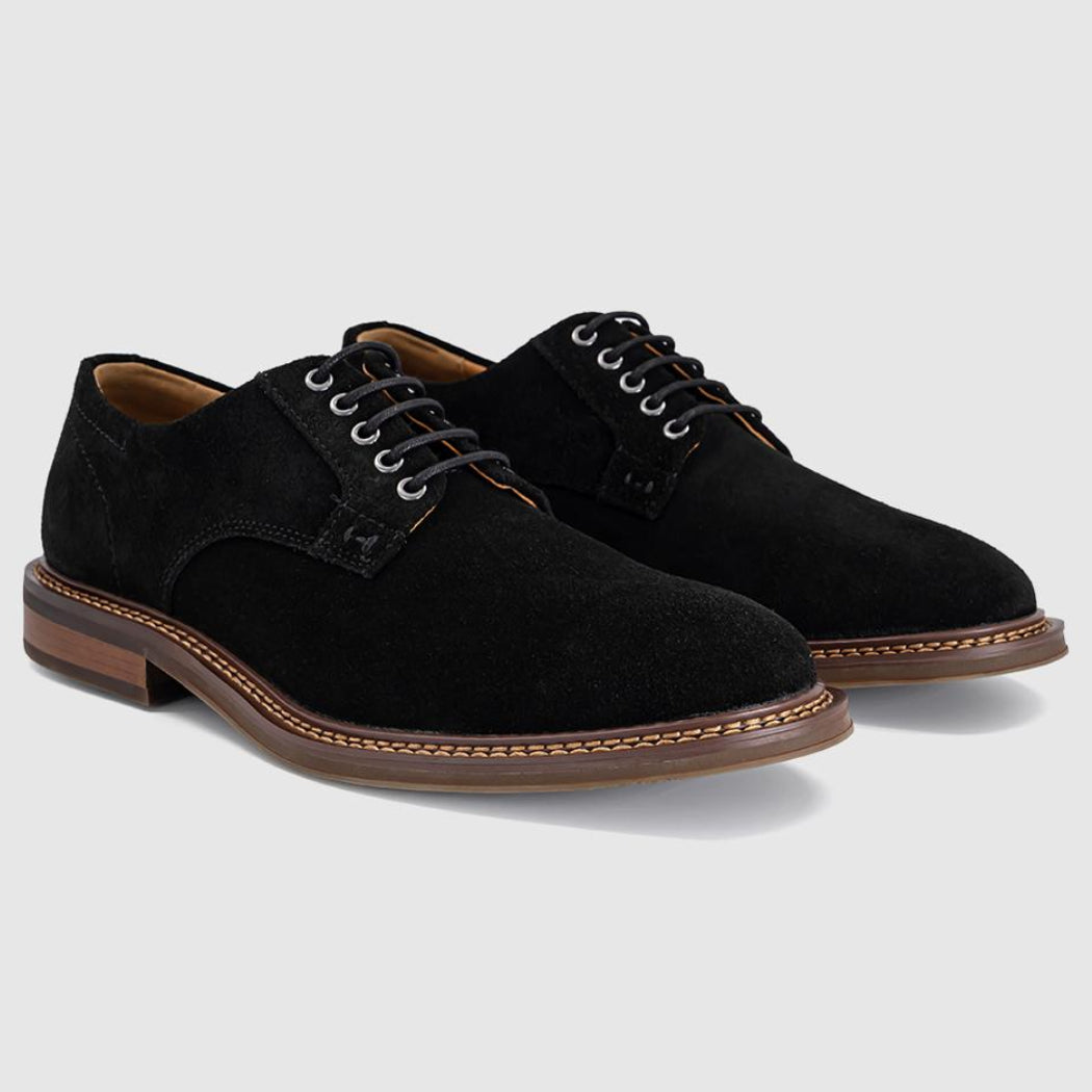 OFFICE Caledonian Men's Eyelet Derby Shoes Black Suede