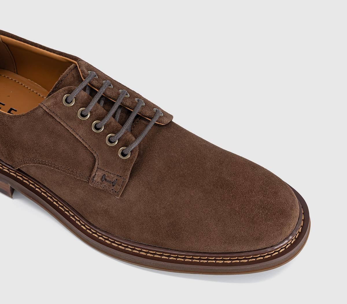 OFFICE Caledonian Men's Eyelet Derby Shoes Brown Suede