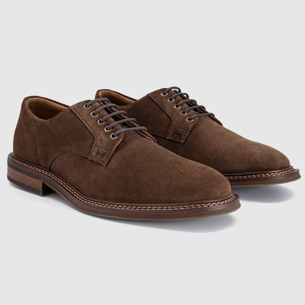 OFFICE Caledonian Men's Eyelet Derby Shoes Brown Suede