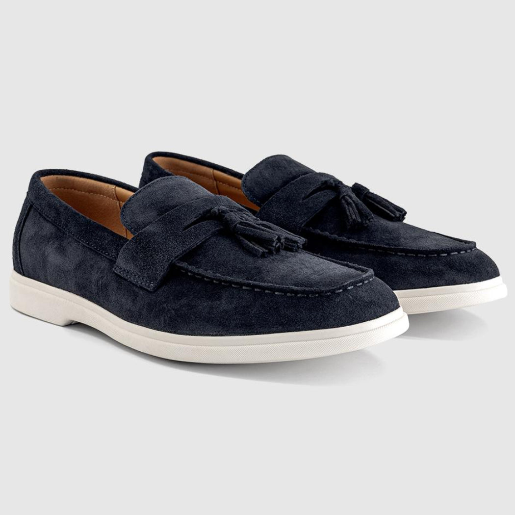 OFFICE Cairo Men's Tassel Loafers Navy Suede